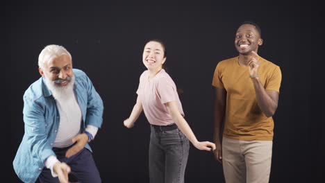 Multiethnic-adult-people-dancing.-Group-of-multiethnic-friends-dancing.